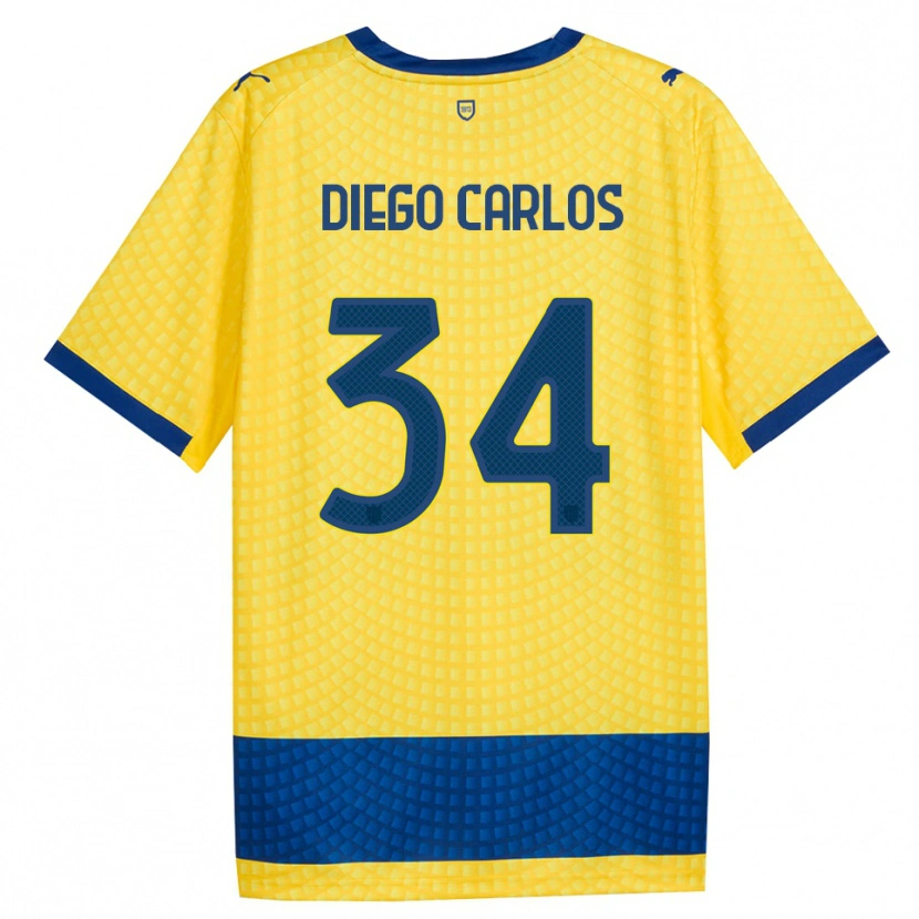 Danxen Femme Maillot Diego Carlos #34 Jaune Bleu Noir Tenues Extérieur 2026/27 T-Shirt