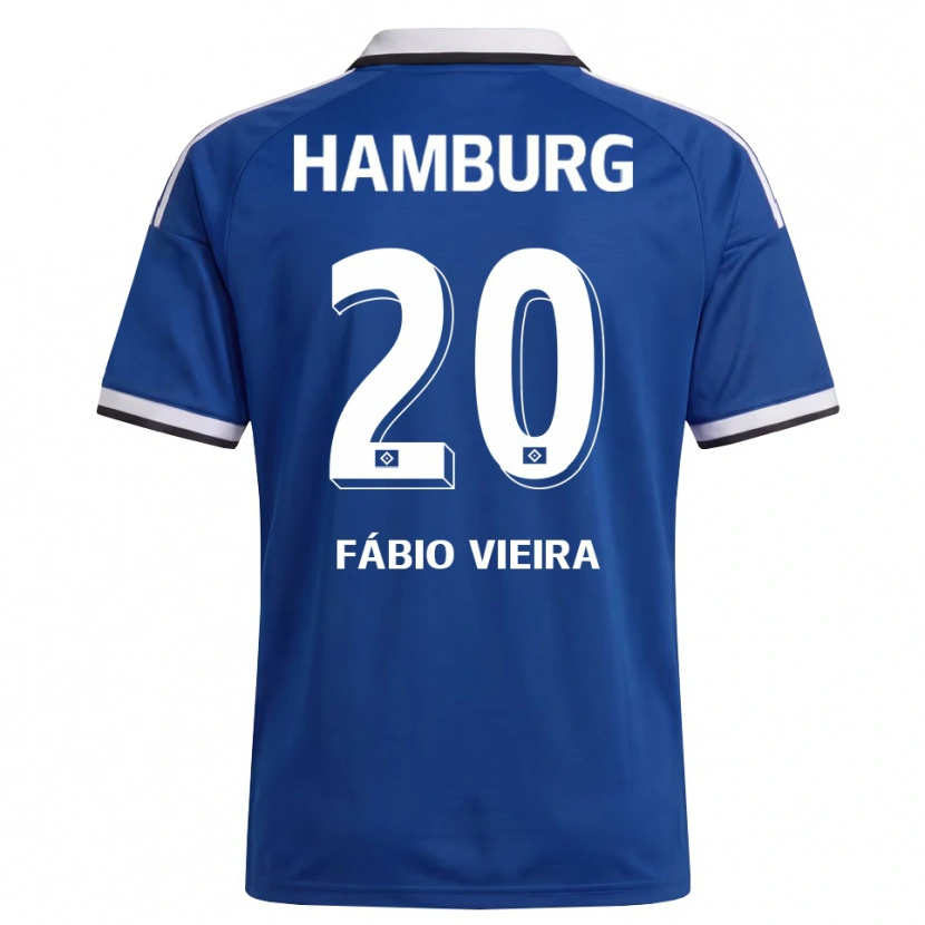 Danxen Enfant Maillot Fábio Vieira #20 Blanc Bleu Tenues Extérieur 2026/27 T-Shirt