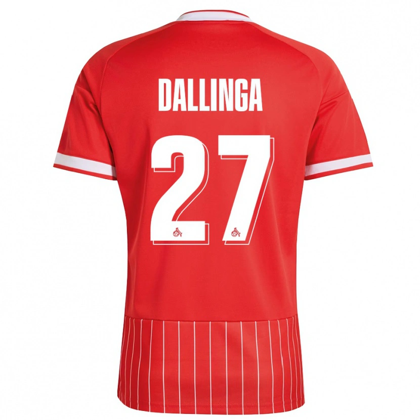 Danxen Enfant Maillot Thijs Dallinga #27 Rouge Blanc Vert Tenues Extérieur 2026/27 T-Shirt
