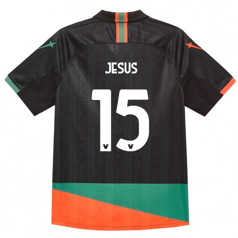 Danxen Enfant Maillot Juan Jesus #15 Noir Orange Vert Tenues Domicile 2026/27 T-Shirt