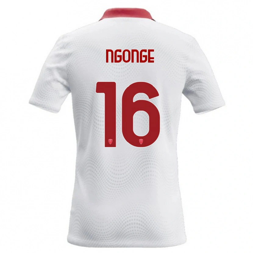 Danxen Enfant Maillot Cyril Ngonge #16 Blanc Rouge Tenues Extérieur 2026/27 T-Shirt