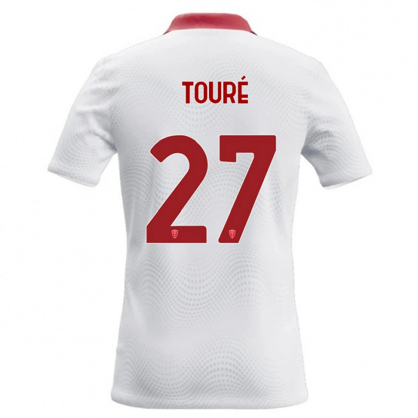 Danxen Enfant Maillot Idrissa Touré #27 Blanc Rouge Tenues Extérieur 2026/27 T-Shirt