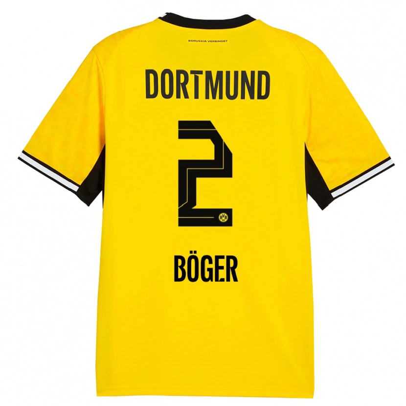 Danxen Enfant Maillot Mia Böger #2 Jaune Noir Blanc Tenues Domicile 2026/27 T-Shirt