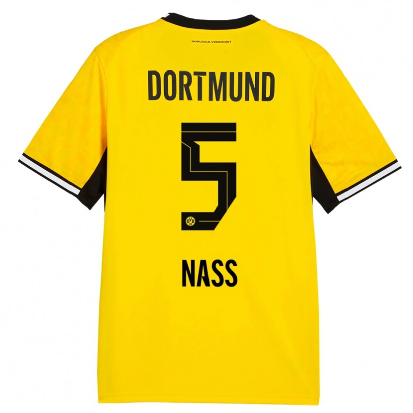 Danxen Enfant Maillot Maximilian Nass #5 Jaune Noir Blanc Tenues Domicile 2026/27 T-Shirt