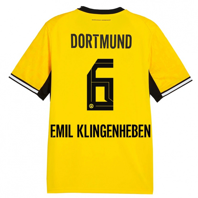 Danxen Enfant Maillot Maximilian Emil Klingenheben #6 Jaune Noir Blanc Tenues Domicile 2026/27 T-Shirt
