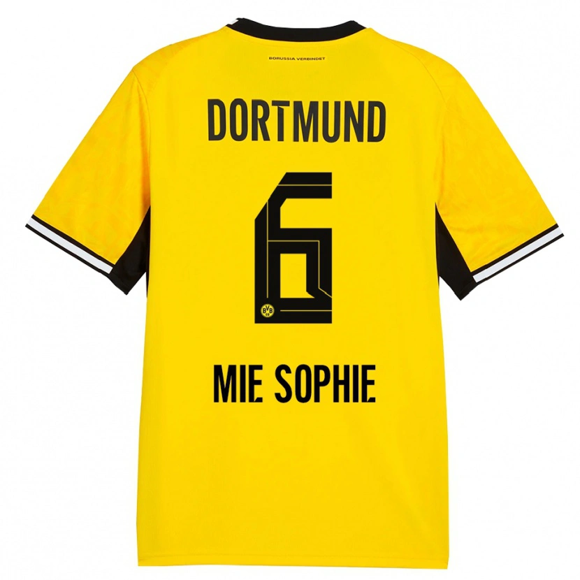 Danxen Enfant Maillot Sando Mie Sophie #6 Jaune Noir Blanc Tenues Domicile 2026/27 T-Shirt