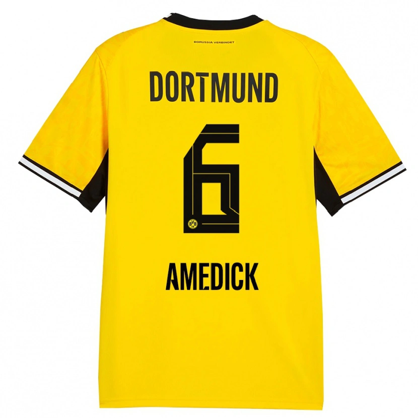 Danxen Enfant Maillot Maik Amedick #6 Jaune Noir Blanc Tenues Domicile 2026/27 T-Shirt