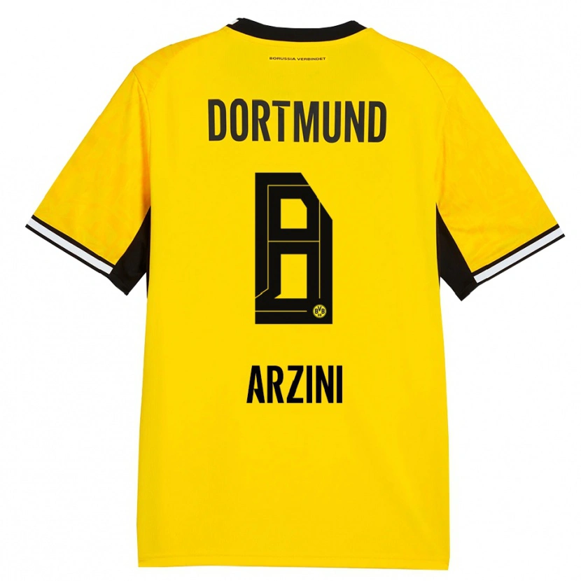 Danxen Enfant Maillot Ilyas Arzini #8 Jaune Noir Blanc Tenues Domicile 2026/27 T-Shirt