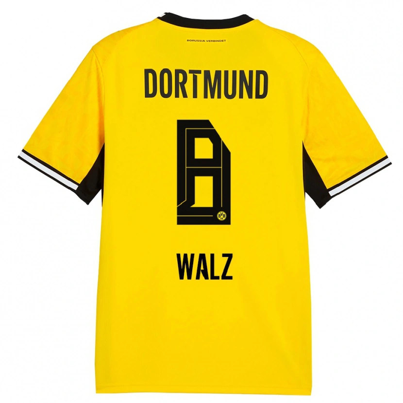 Danxen Enfant Maillot Vasco Walz #8 Jaune Noir Blanc Tenues Domicile 2026/27 T-Shirt