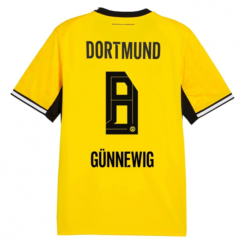 Danxen Enfant Maillot Noreen Günnewig #8 Jaune Noir Blanc Tenues Domicile 2026/27 T-Shirt