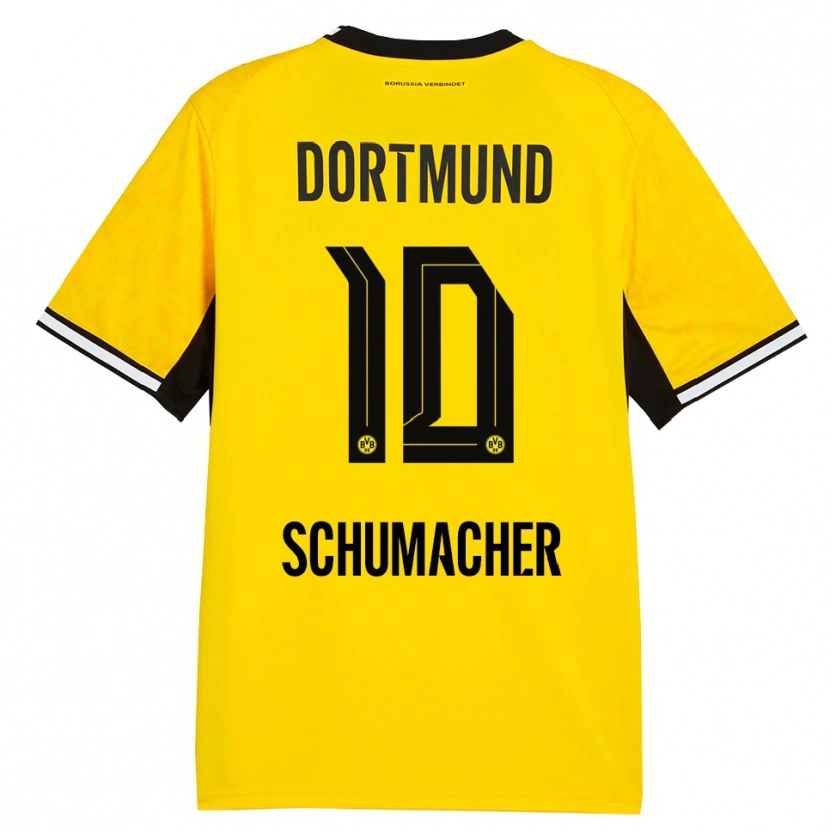 Danxen Enfant Maillot Rita Schumacher #10 Jaune Noir Blanc Tenues Domicile 2026/27 T-Shirt