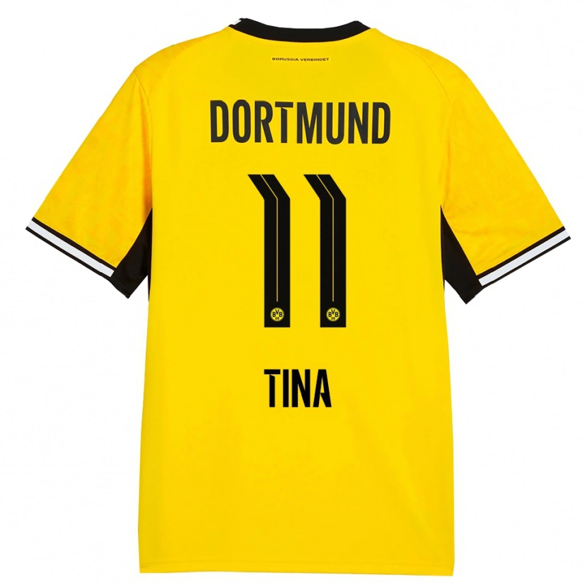 Danxen Enfant Maillot Abdulla Tina #11 Jaune Noir Blanc Tenues Domicile 2026/27 T-Shirt