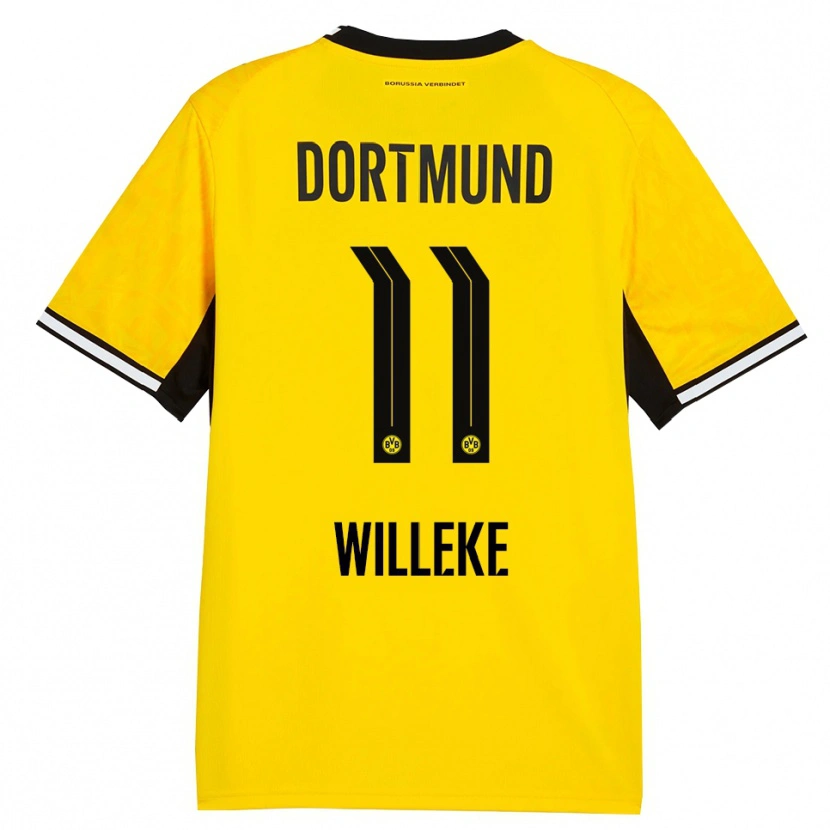 Danxen Enfant Maillot Nora Willeke #11 Jaune Noir Blanc Tenues Domicile 2026/27 T-Shirt