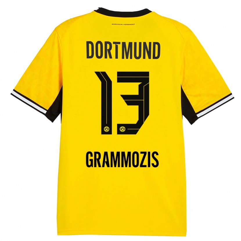 Danxen Enfant Maillot Athanasios Grammozis #13 Jaune Noir Blanc Tenues Domicile 2026/27 T-Shirt