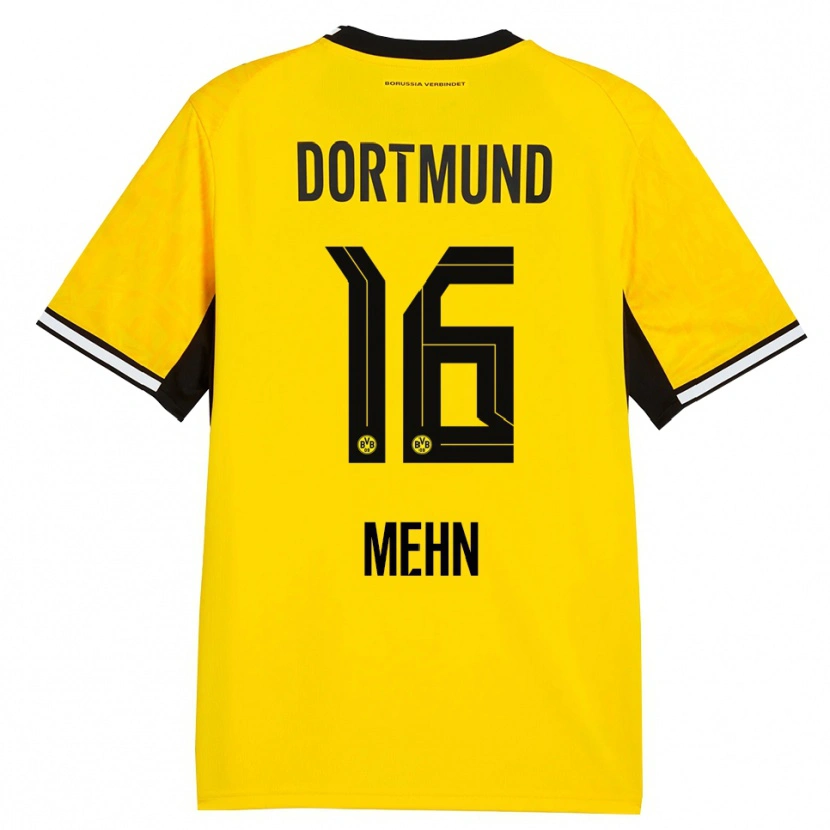 Danxen Enfant Maillot Phil Josef Mehn #16 Jaune Noir Blanc Tenues Domicile 2026/27 T-Shirt