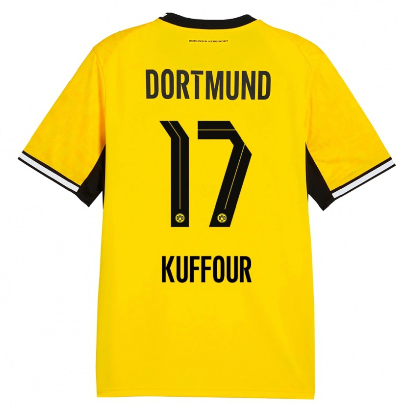Danxen Enfant Maillot Lloyd-Addo Kuffour #17 Jaune Noir Blanc Tenues Domicile 2026/27 T-Shirt