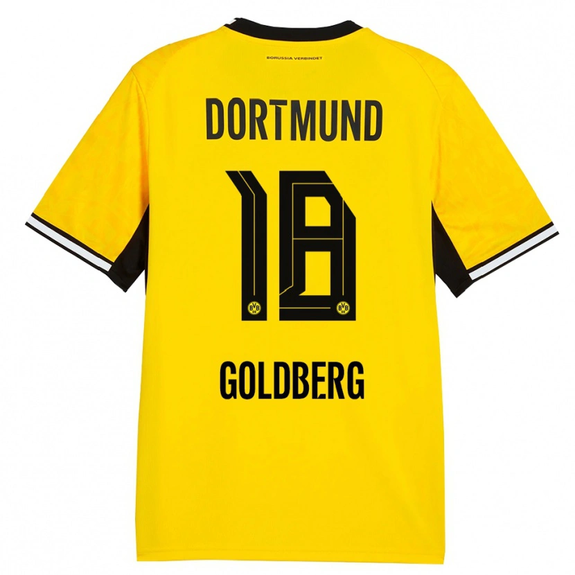 Danxen Enfant Maillot Niclas Goldberg #18 Jaune Noir Blanc Tenues Domicile 2026/27 T-Shirt