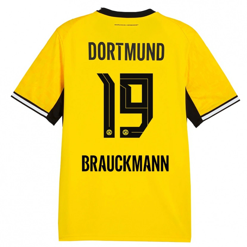 Danxen Enfant Maillot Mats Brauckmann #19 Jaune Noir Blanc Tenues Domicile 2026/27 T-Shirt