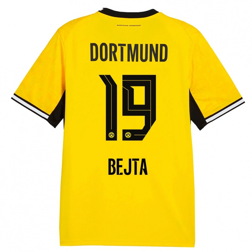 Danxen Enfant Maillot Adriano Bejta #19 Jaune Noir Blanc Tenues Domicile 2026/27 T-Shirt
