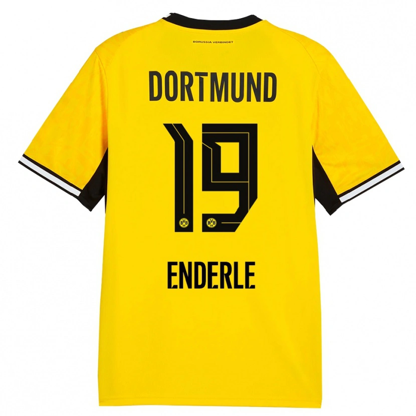 Danxen Enfant Maillot Annika Enderle #19 Jaune Noir Blanc Tenues Domicile 2026/27 T-Shirt