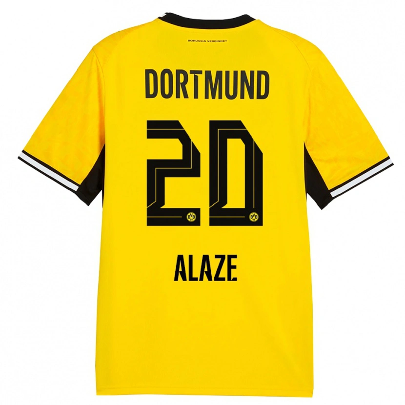 Danxen Enfant Maillot Luis Alaze #20 Jaune Noir Blanc Tenues Domicile 2026/27 T-Shirt