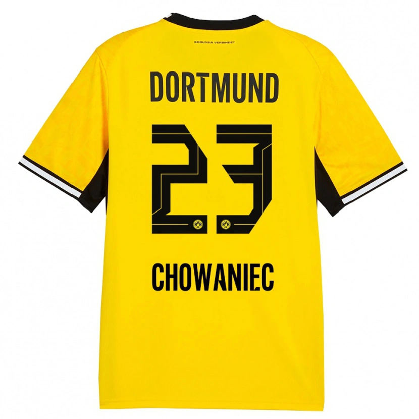 Danxen Enfant Maillot Jonas Chowaniec #23 Jaune Noir Blanc Tenues Domicile 2026/27 T-Shirt
