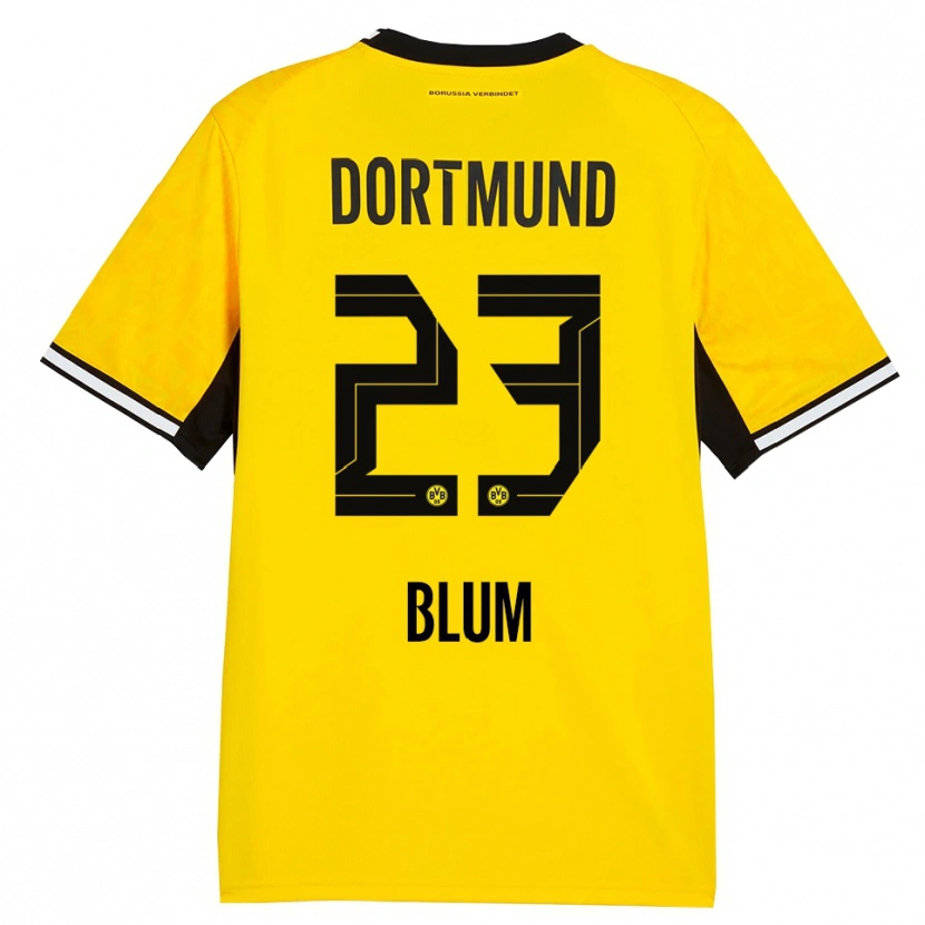 Danxen Enfant Maillot Caroline Blum #23 Jaune Noir Blanc Tenues Domicile 2026/27 T-Shirt