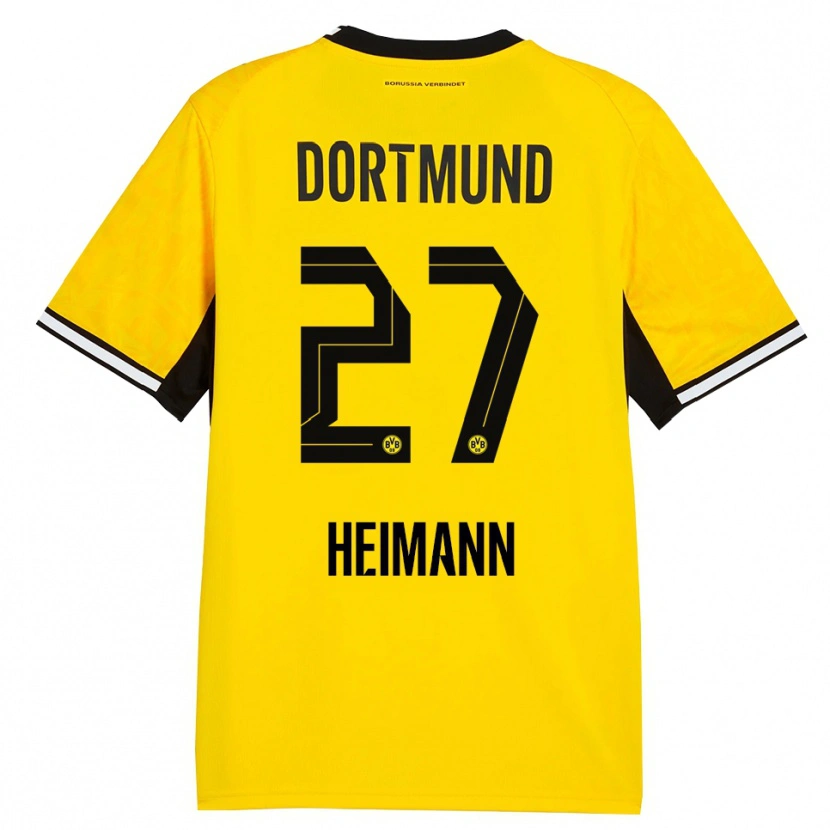 Danxen Enfant Maillot Wesley Heimann #27 Jaune Noir Blanc Tenues Domicile 2026/27 T-Shirt