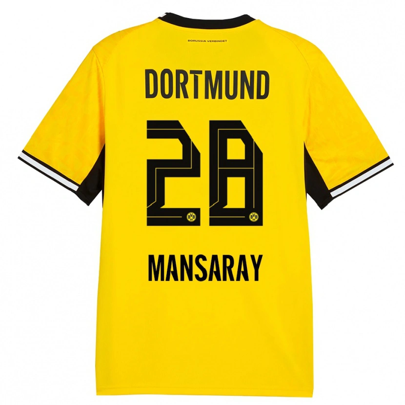 Danxen Enfant Maillot Ismael Mansaray #28 Jaune Noir Blanc Tenues Domicile 2026/27 T-Shirt