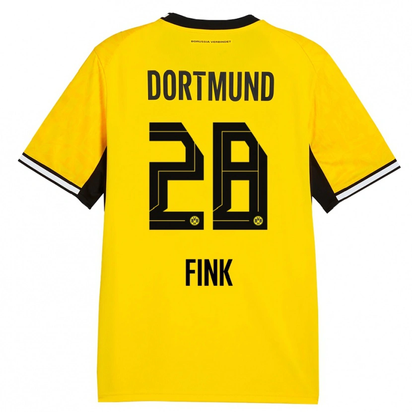 Danxen Enfant Maillot Bradley Fink #28 Jaune Noir Blanc Tenues Domicile 2026/27 T-Shirt