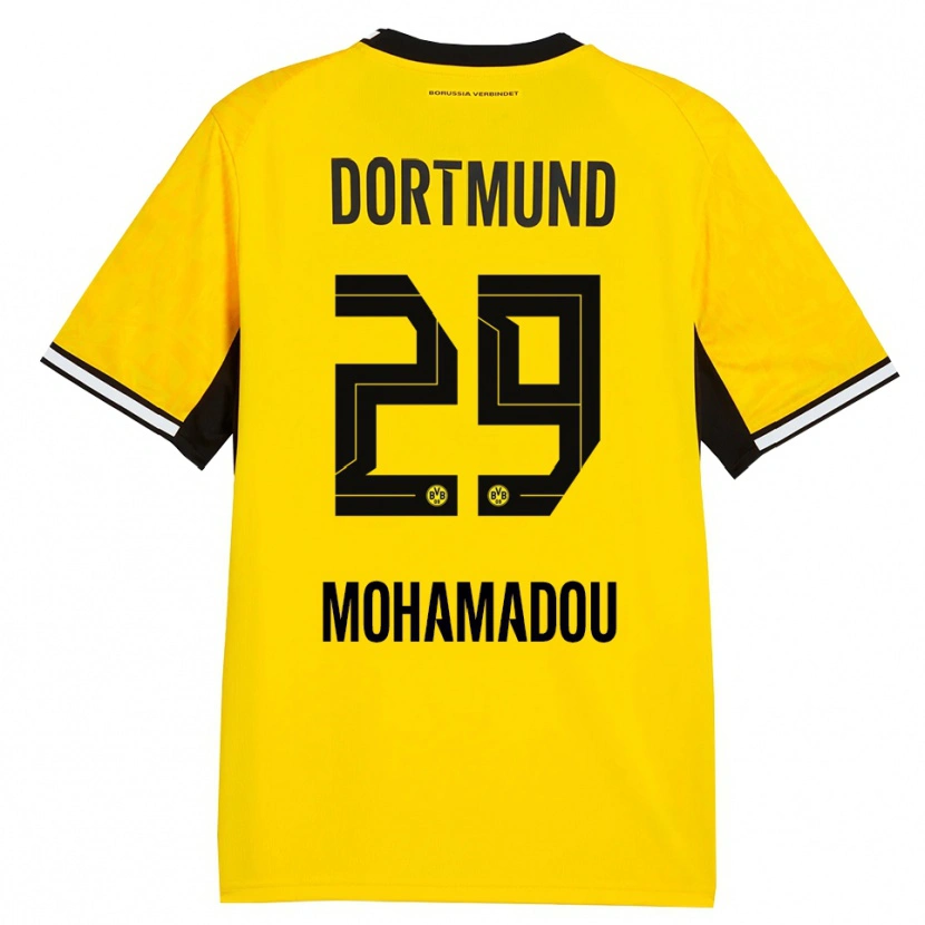 Danxen Enfant Maillot Hamzath Mohamadou #29 Jaune Noir Blanc Tenues Domicile 2026/27 T-Shirt