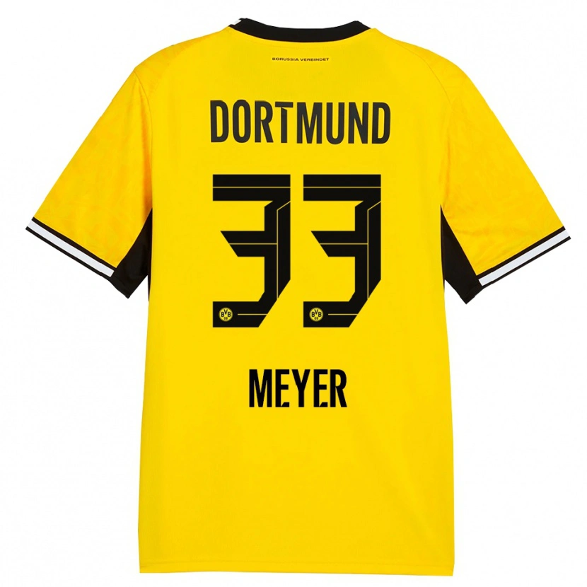 Danxen Enfant Maillot Alexander Meyer #33 Jaune Noir Blanc Tenues Domicile 2026/27 T-Shirt