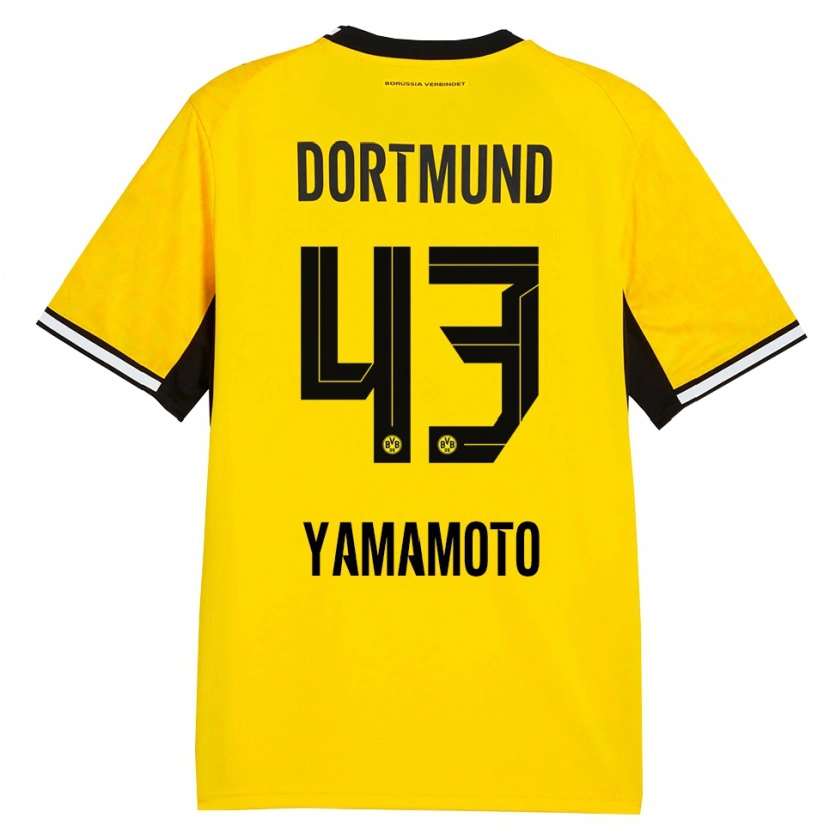 Danxen Enfant Maillot Takato Yamamoto #43 Jaune Noir Blanc Tenues Domicile 2026/27 T-Shirt