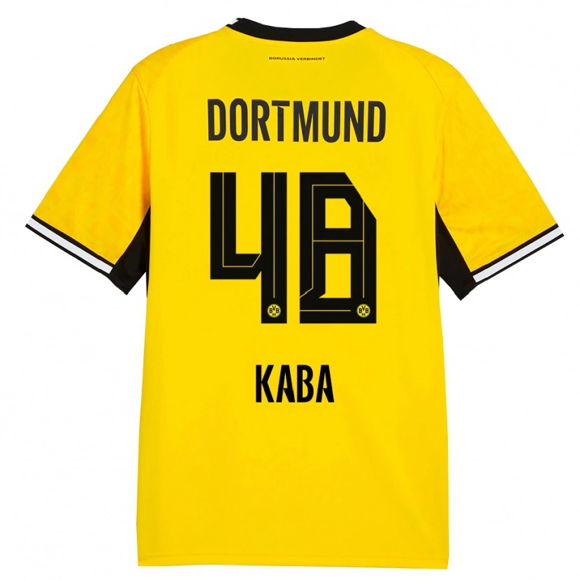 Danxen Enfant Maillot Mussa Kaba #48 Jaune Noir Blanc Tenues Domicile 2026/27 T-Shirt