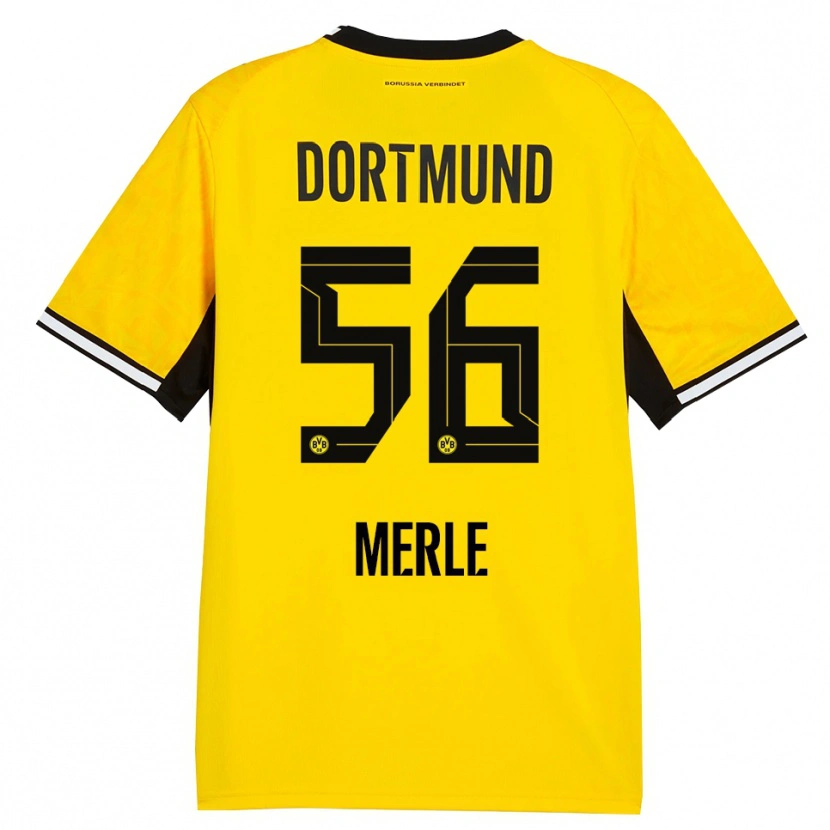 Danxen Enfant Maillot Albers Merle #56 Jaune Noir Blanc Tenues Domicile 2026/27 T-Shirt
