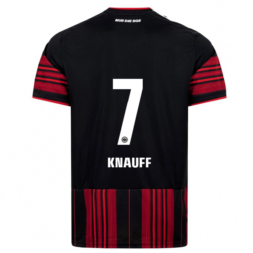 Danxen Enfant Maillot Ansgar Knauff #7 Noir Rouge Blanc Tenues Domicile 2026/27 T-Shirt