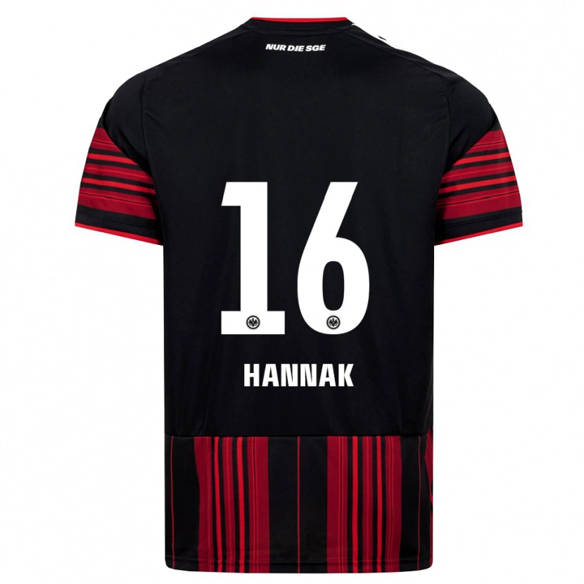 Danxen Enfant Maillot Tim Hannak #16 Noir Rouge Blanc Tenues Domicile 2026/27 T-Shirt