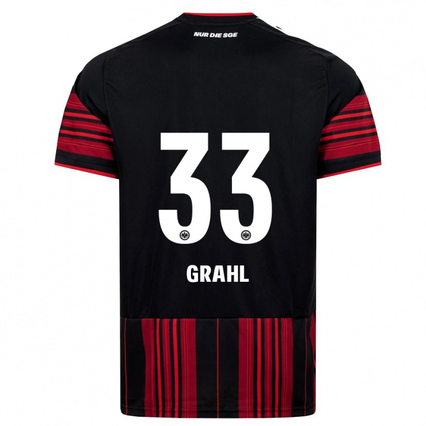 Danxen Enfant Maillot Jens Grahl #33 Noir Rouge Blanc Tenues Domicile 2026/27 T-Shirt