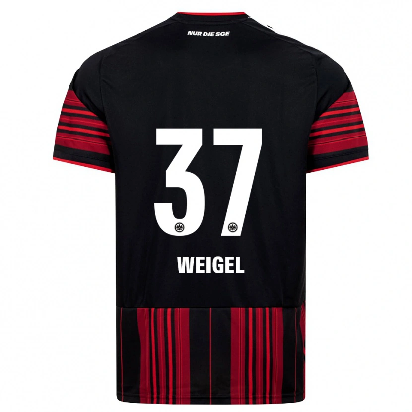 Danxen Enfant Maillot Tobias Weigel #37 Noir Rouge Blanc Tenues Domicile 2026/27 T-Shirt
