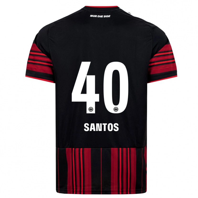 Danxen Enfant Maillot Kauã Santos #40 Noir Rouge Blanc Tenues Domicile 2026/27 T-Shirt