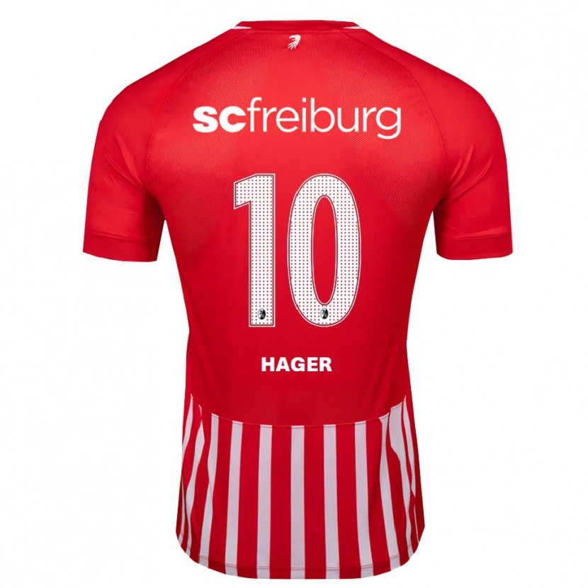 Danxen Enfant Maillot Marc Hager #10 Rouge Blanc Noir Tenues Domicile 2026/27 T-Shirt