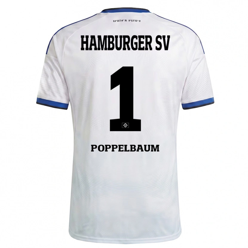 Danxen Enfant Maillot Colin Poppelbaum #1 Blanc Noir Bleu Tenues Domicile 2026/27 T-Shirt