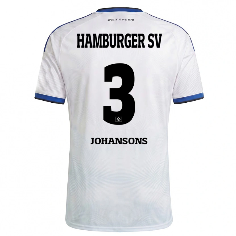 Danxen Enfant Maillot Paul Johansons #3 Blanc Noir Bleu Tenues Domicile 2026/27 T-Shirt