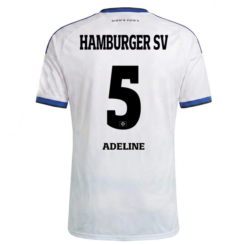 Danxen Enfant Maillot Martin Adeline #5 Blanc Noir Bleu Tenues Domicile 2026/27 T-Shirt