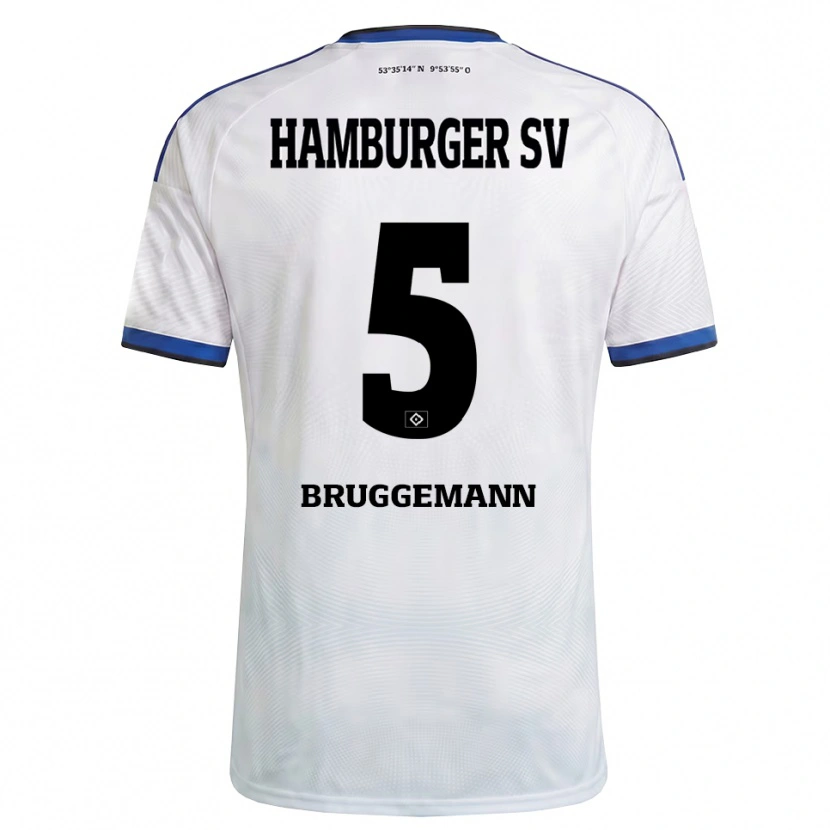 Danxen Enfant Maillot Nina Brüggemann #5 Blanc Noir Bleu Tenues Domicile 2026/27 T-Shirt