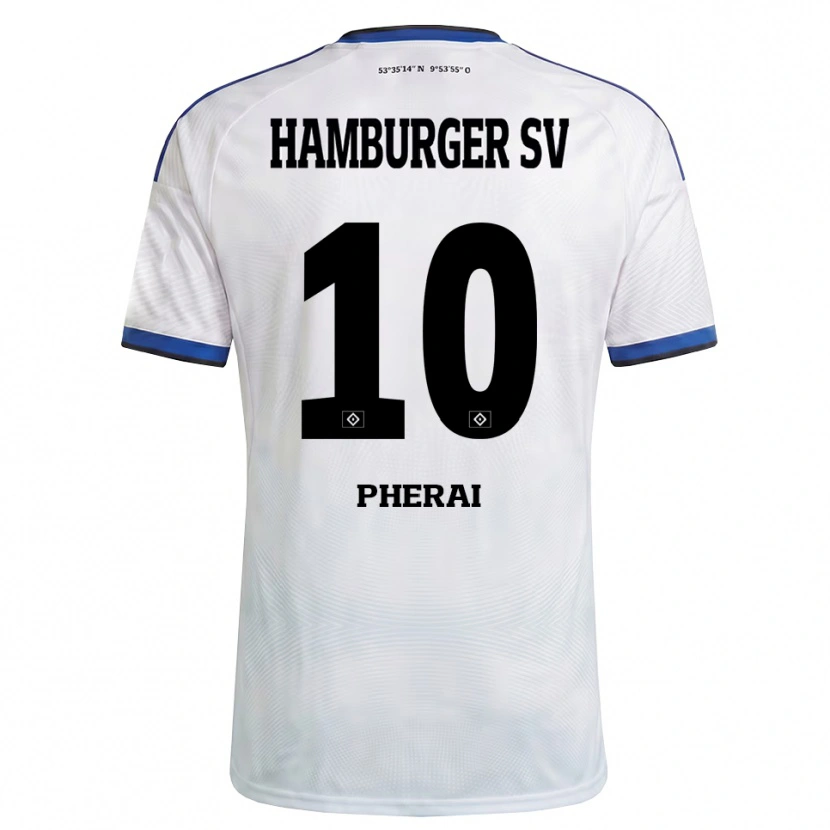 Danxen Enfant Maillot Immanuel Pherai #10 Blanc Noir Bleu Tenues Domicile 2026/27 T-Shirt