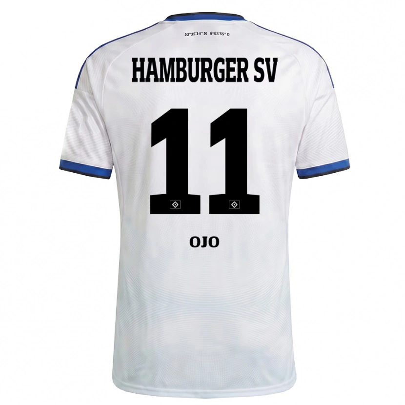 Danxen Enfant Maillot Kelvin Ojo #11 Blanc Noir Bleu Tenues Domicile 2026/27 T-Shirt