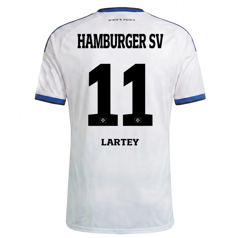 Danxen Enfant Maillot Lars Lartey #11 Blanc Noir Bleu Tenues Domicile 2026/27 T-Shirt