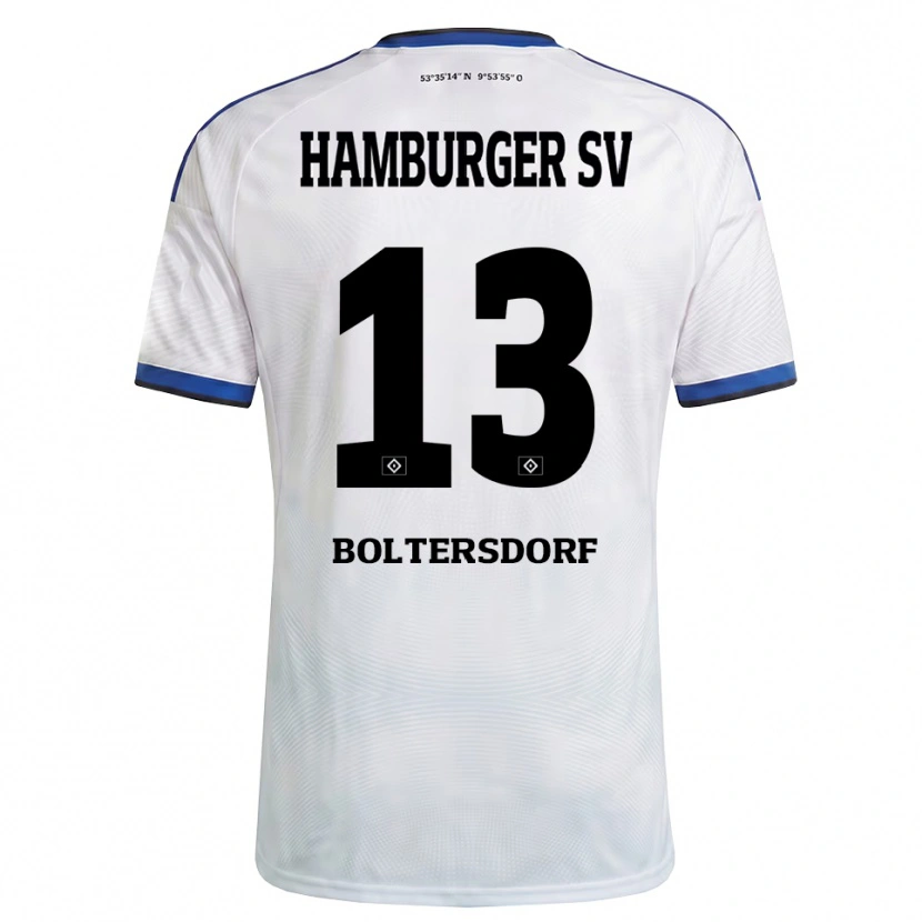 Danxen Enfant Maillot Sebastian Boltersdorf #13 Blanc Noir Bleu Tenues Domicile 2026/27 T-Shirt