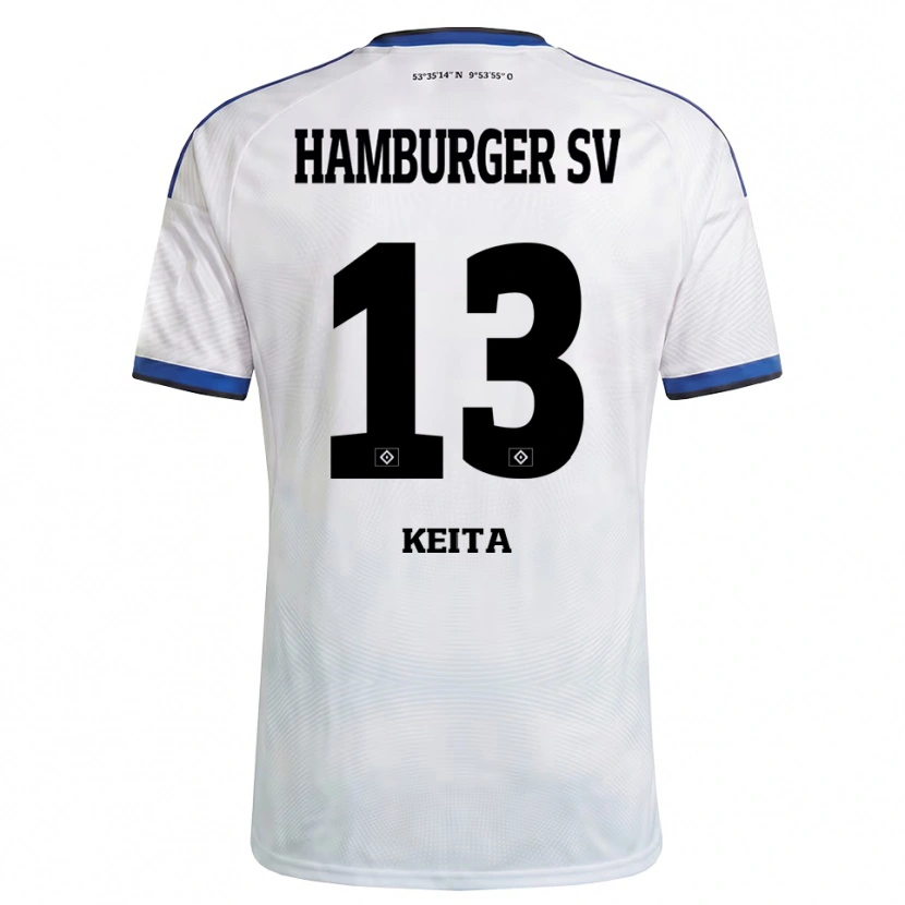 Danxen Enfant Maillot Mory Keita #13 Blanc Noir Bleu Tenues Domicile 2026/27 T-Shirt